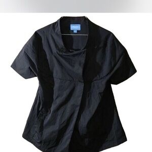 Simply Vera Vera Wang Jacket Black Windbraker Lightweight 3/4 Sleeve Sz M